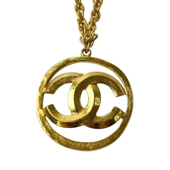 CHANEL Vintage Gold Logo Necklace - Picture 1 of 10